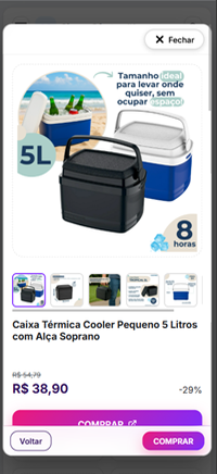 Detalhe de uma oferta na vitrine